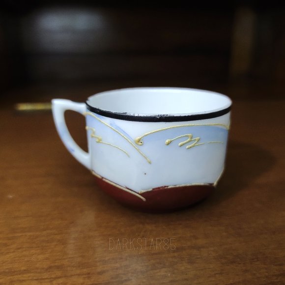Vintage Made in Occupied Japan Handpainted Moriage Teacup and Saucer - Picture 5 of 10